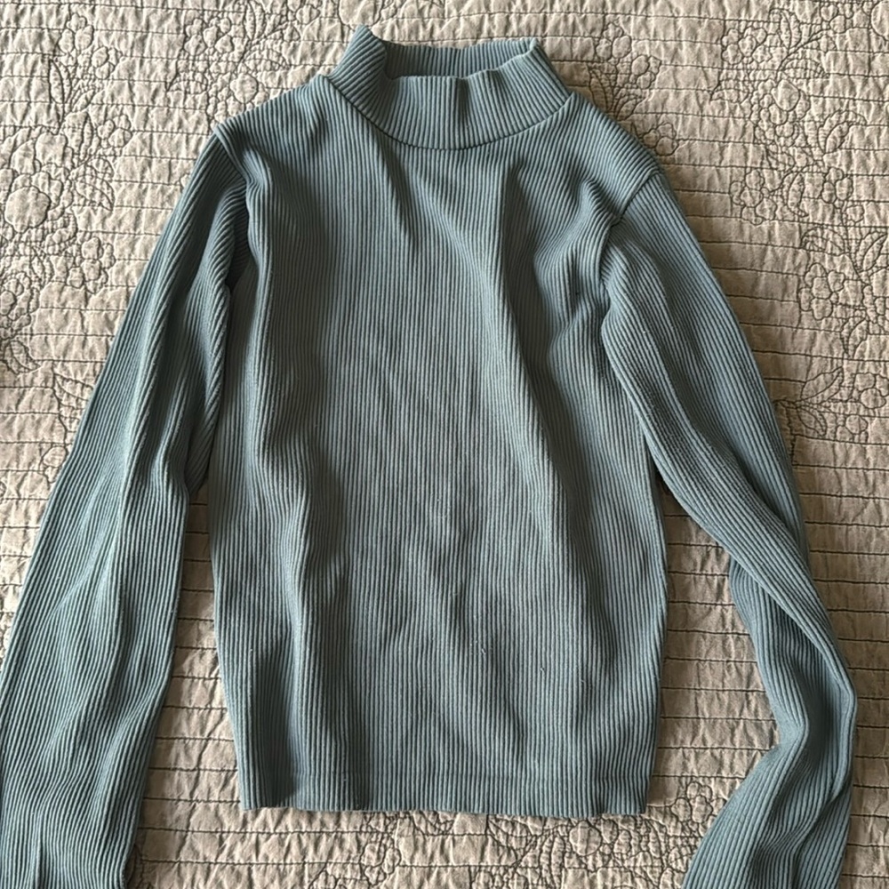 Zara Ribbed Open Back Turtleneck